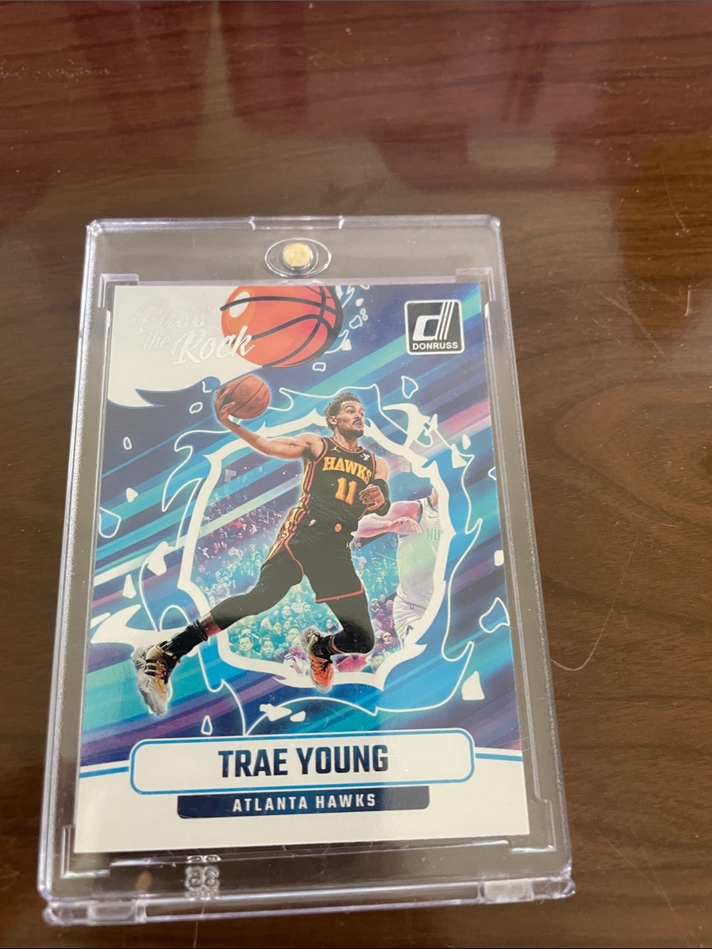 Panini Trae Young Basketball Card in Clear Holder - Blue, Purple, White